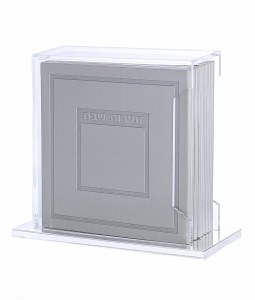 Picture of Lucite Zemirot Holder Includes Set Of 8 Faux Leather Square Zemiros Shabbos Hadar Model Silver Ashkenaz [Paperback]